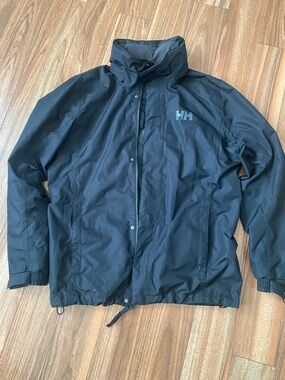 Helly Hansen Black Men's Waterproof Raincoat with HH Logo
